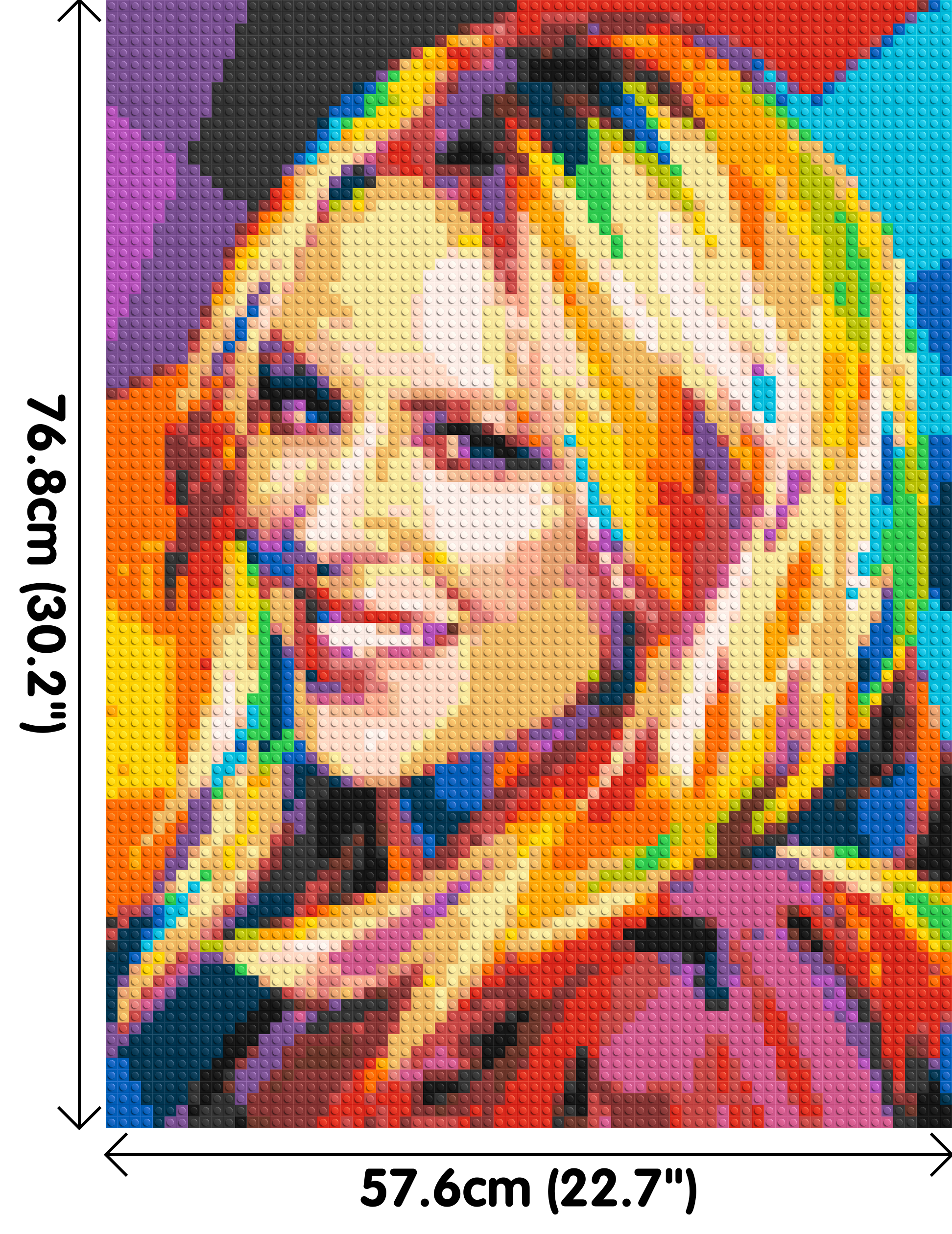 Kylie Minogue Portrait Geometric Pop Art - Brick Art Mosaic Kit 3x4 dimensions