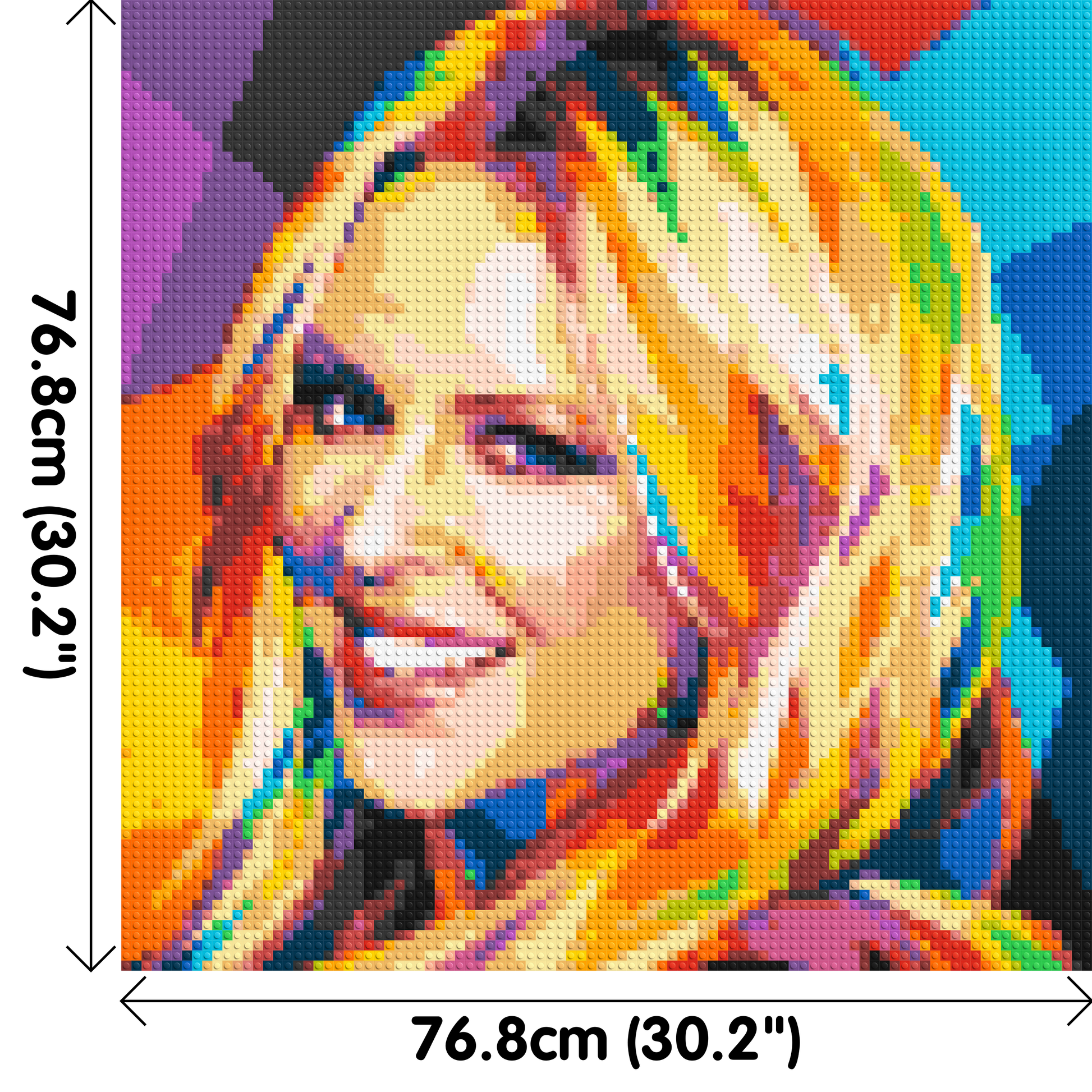 Kylie Minogue Portrait Geometric Pop Art - Brick Art Mosaic Kit 4x4 dimensions