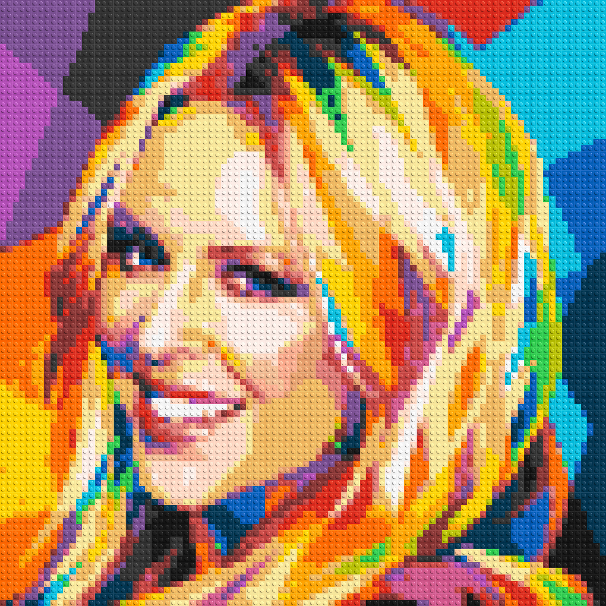 Kylie Minogue Portrait Geometric Pop Art - Brick Art Mosaic Kit 4x4 large