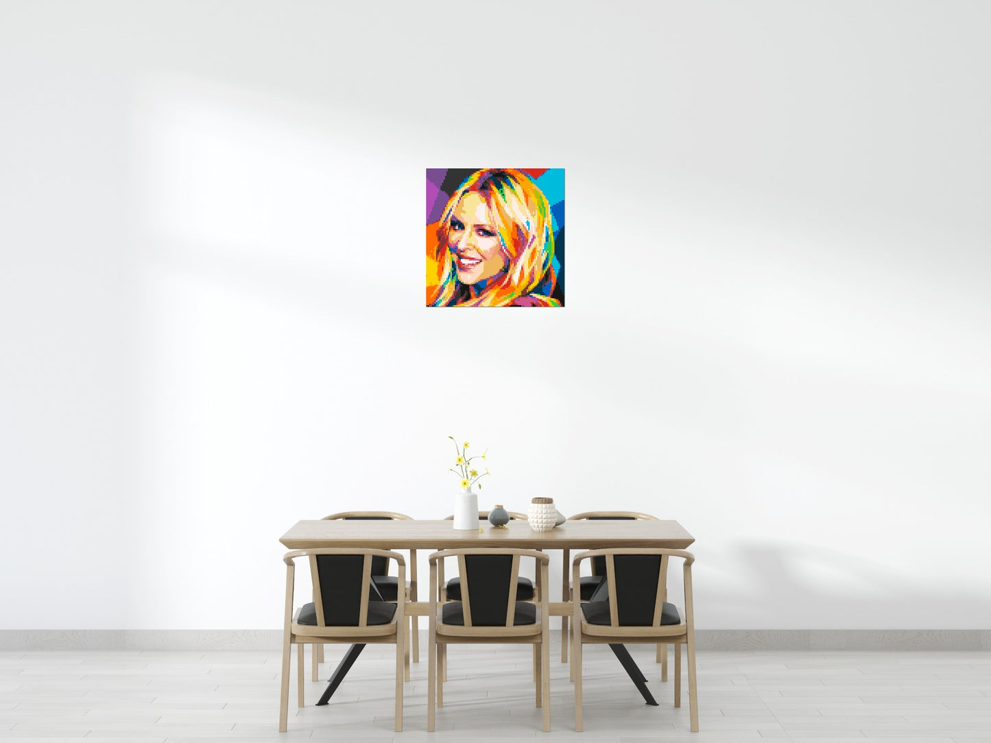 Kylie Minogue Portrait Geometric Pop Art - Brick Art Mosaic Kit 4x4 large
