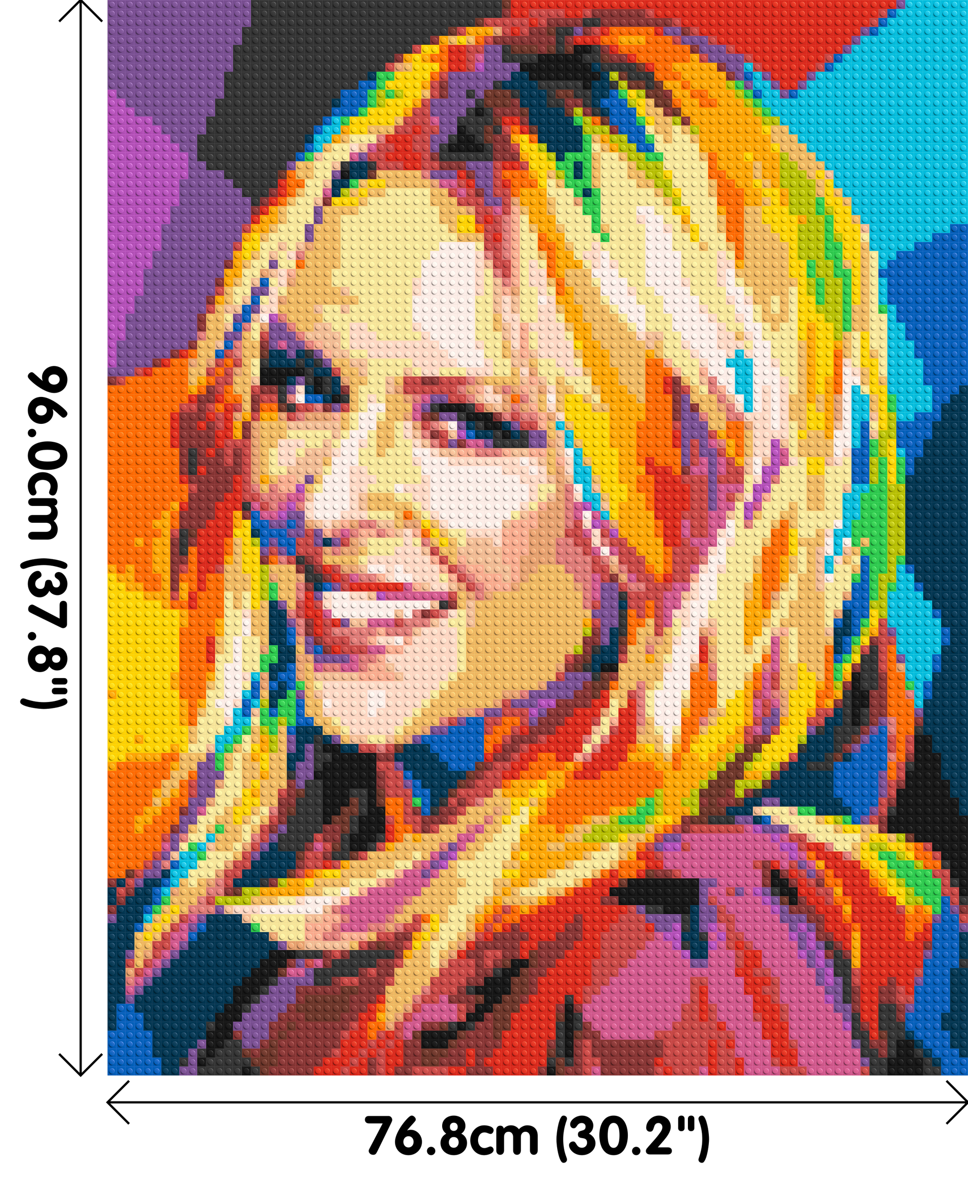 Kylie Minogue Portrait Geometric Pop Art - Brick Art Mosaic Kit 4x5 dimensions