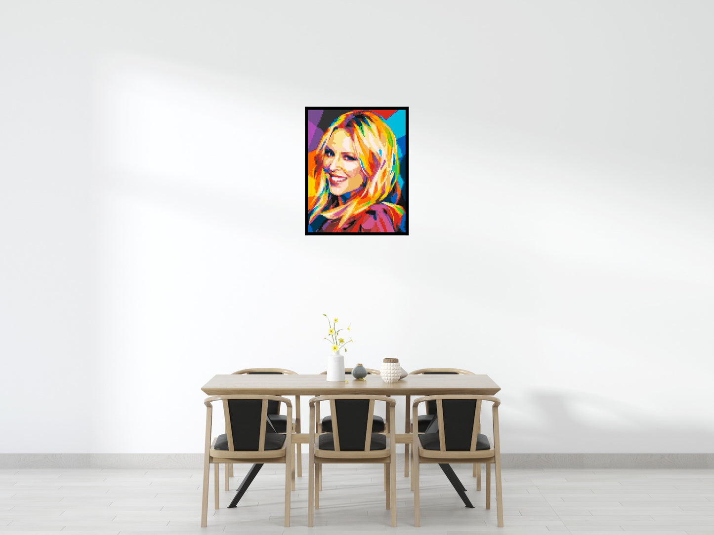 Kylie Minogue Portrait Geometric Pop Art - Brick Art Mosaic Kit 4x5 large