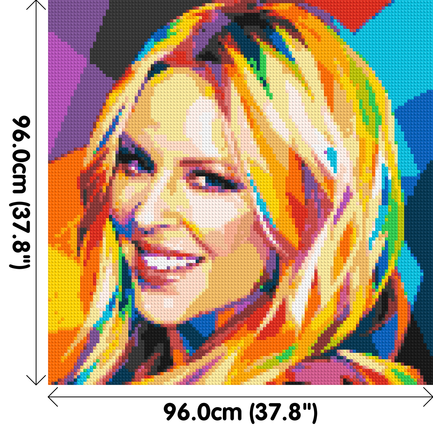 Kylie Minogue Portrait Geometric Pop Art - Brick Art Mosaic Kit 5x5 large