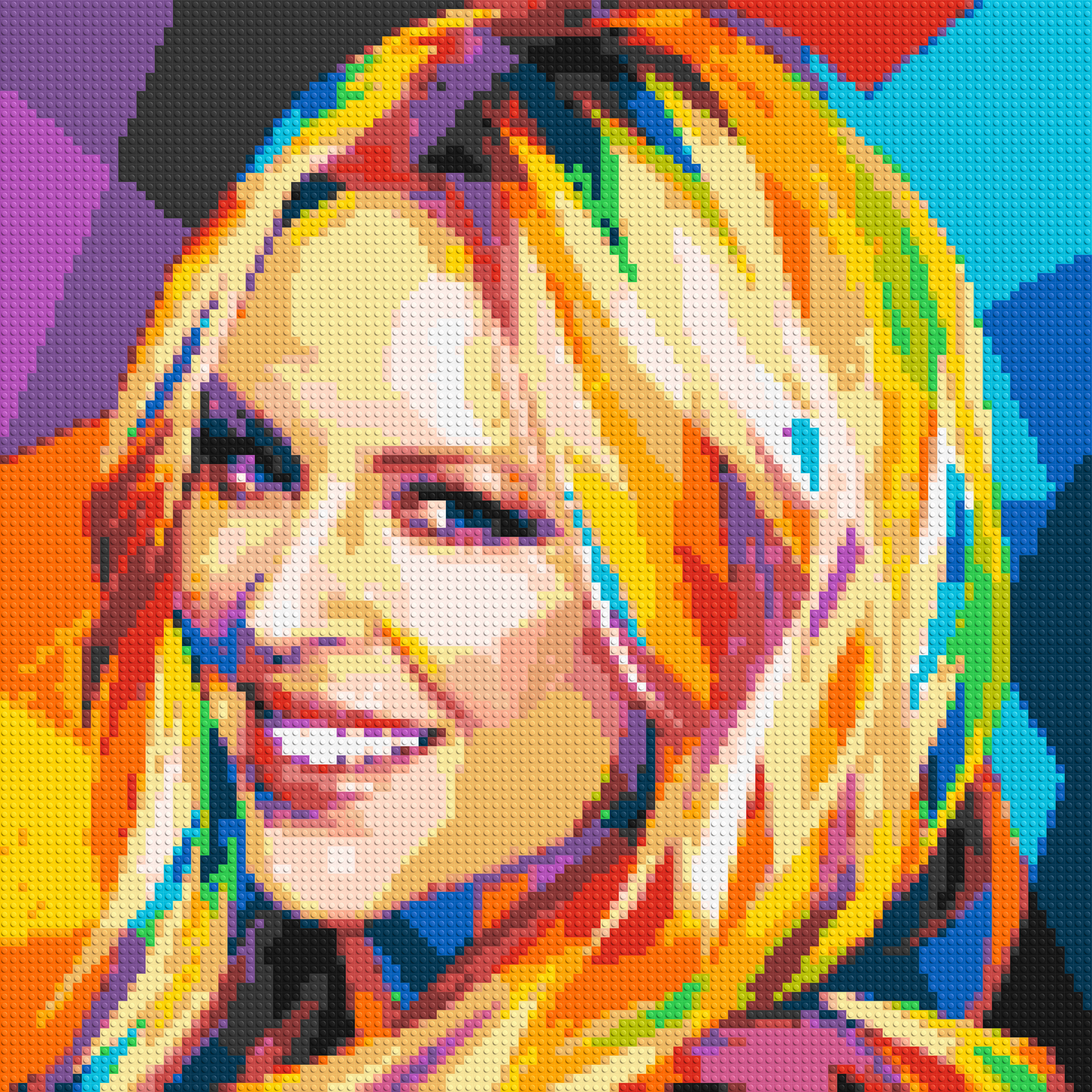 Kylie Minogue Portrait Geometric Pop Art - Brick Art Mosaic Kit 5x5 large