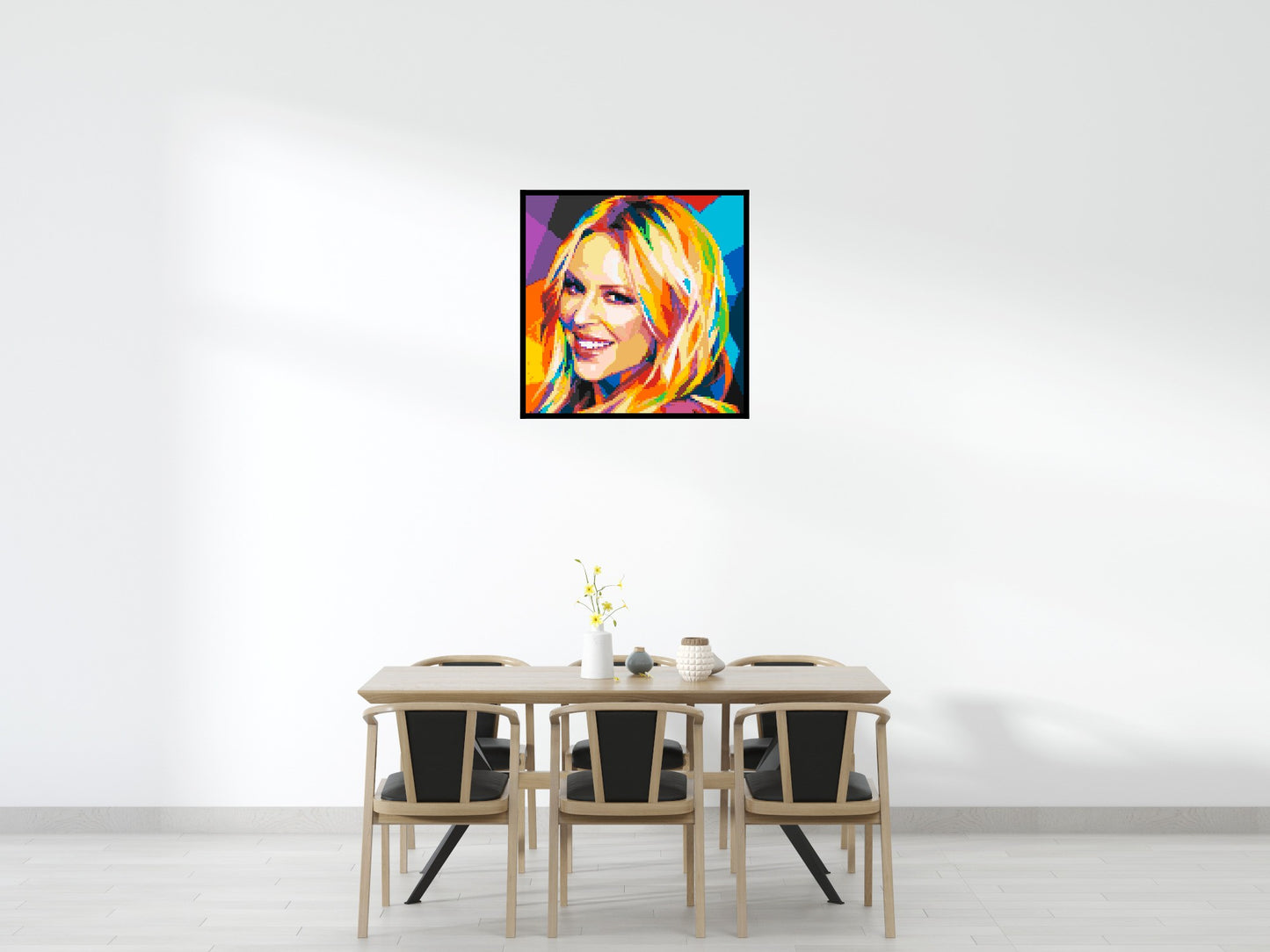 Kylie Minogue Portrait Geometric Pop Art - Brick Art Mosaic Kit 5x5 large