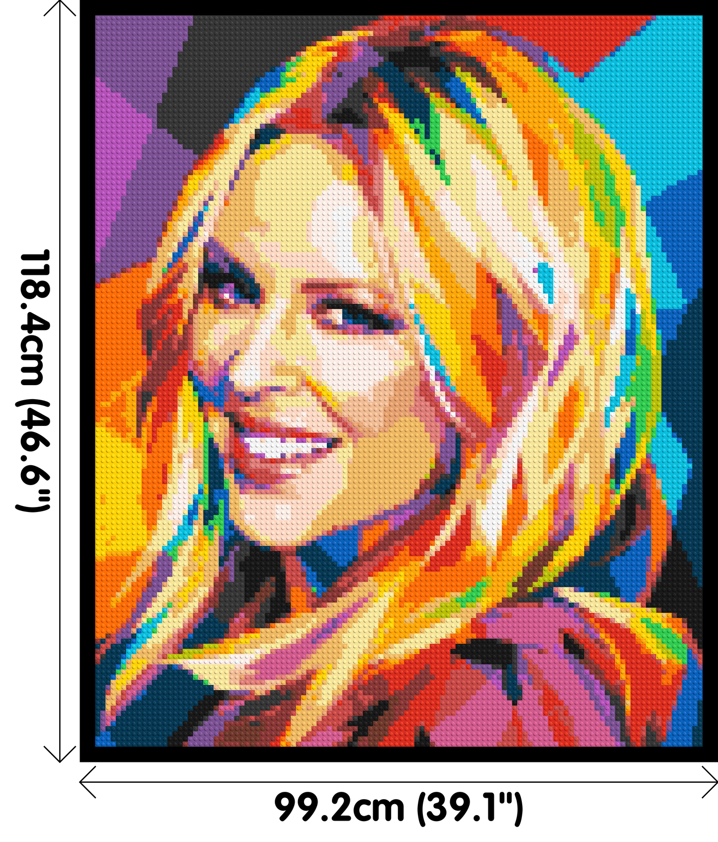Kylie Minogue Portrait Geometric Pop Art - Brick Art Mosaic Kit 5x6 large