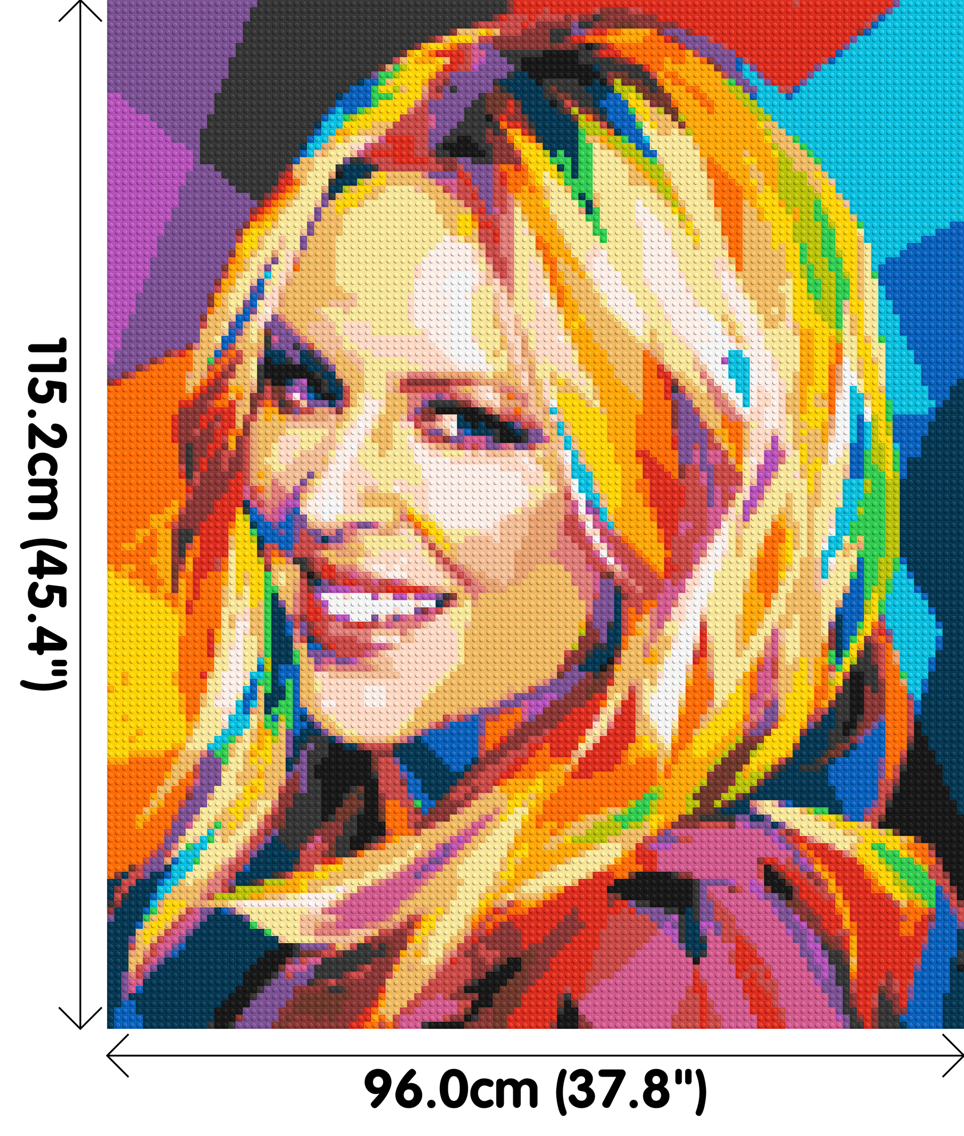 Kylie Minogue Portrait Geometric Pop Art - Brick Art Mosaic Kit 5x6 dimensions