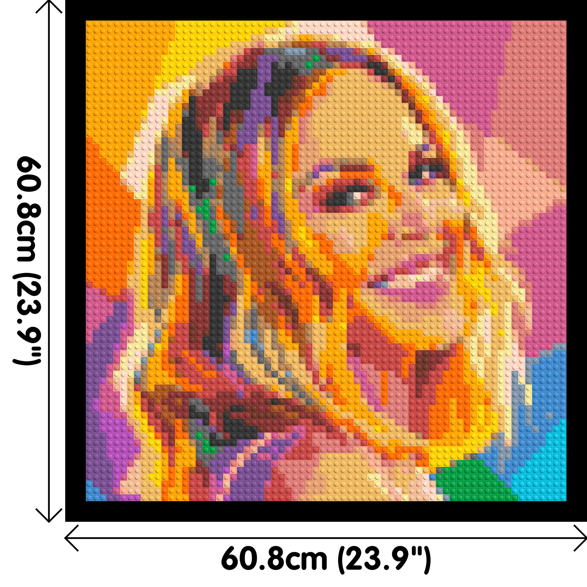 Kylie Minogue Over-the-Shoulder Smile Pop Art - Brick Art Mosaic Kit 3x3 dimensions with frame