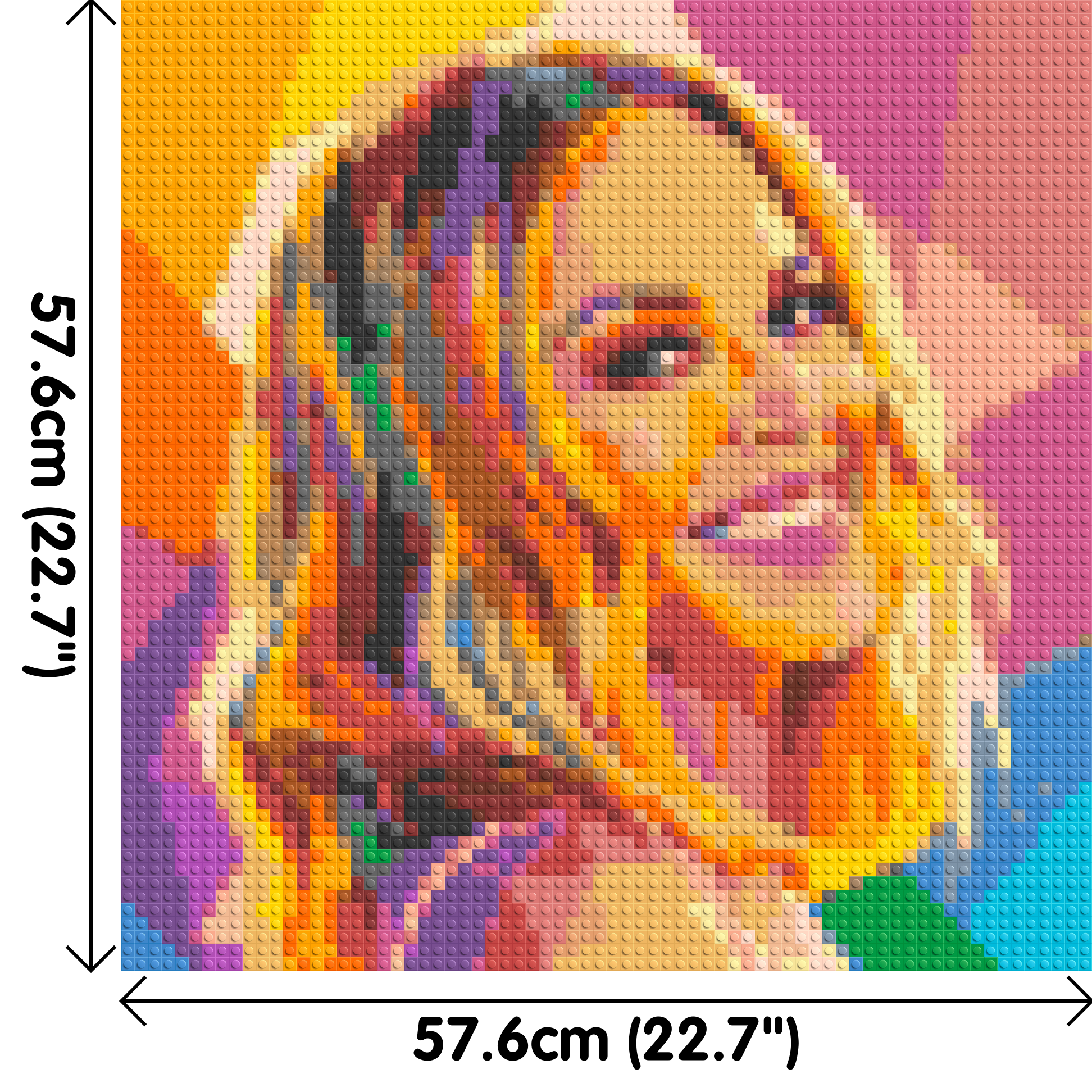 Kylie Minogue Over-the-Shoulder Smile Pop Art - Brick Art Mosaic Kit 3x3 dimensions