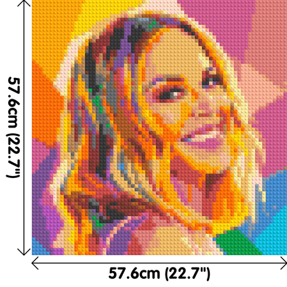 Kylie Minogue Over-the-Shoulder Smile Pop Art - Brick Art Mosaic Kit 3x3 large