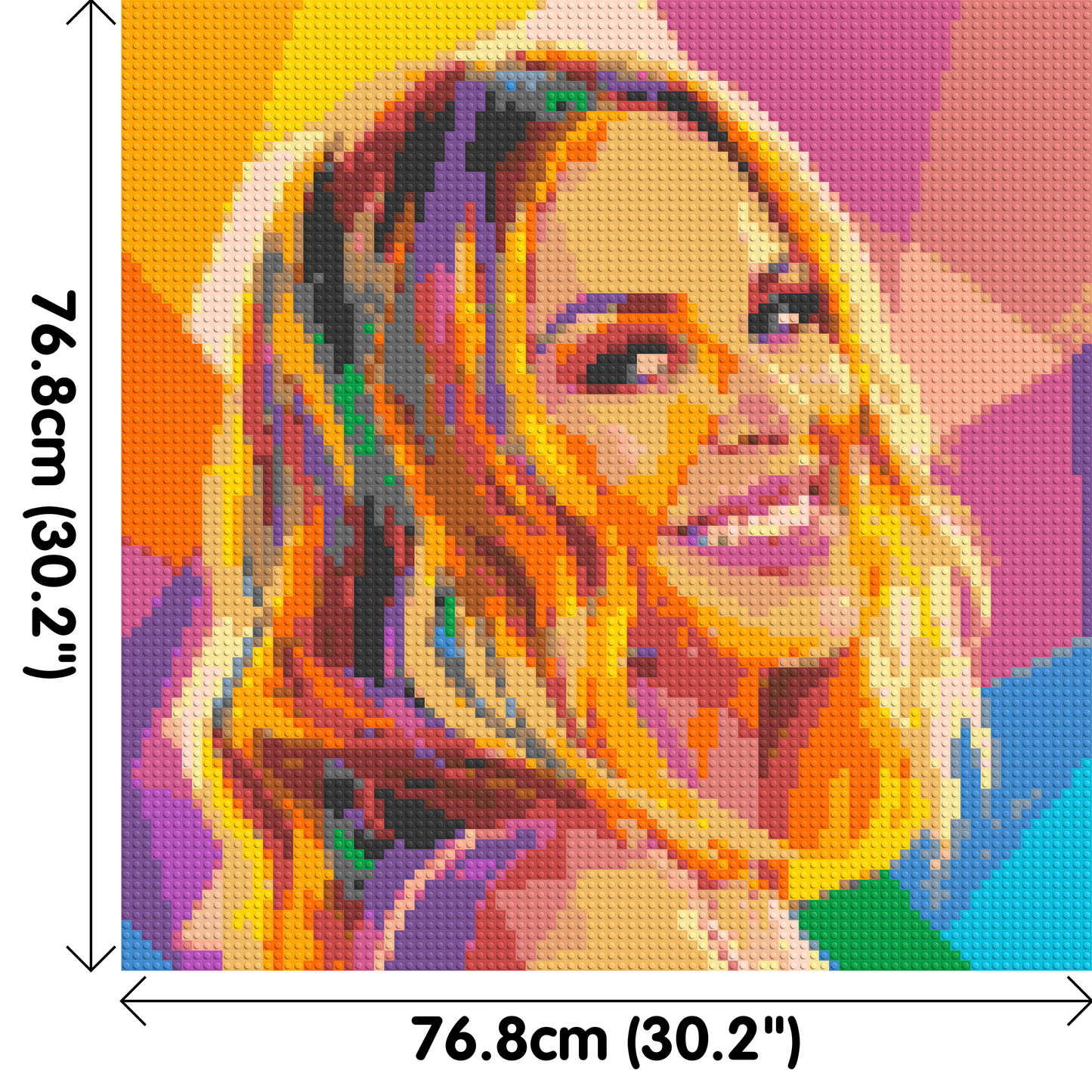 Kylie Minogue Over-the-Shoulder Smile Pop Art - Brick Art Mosaic Kit 4x4 large