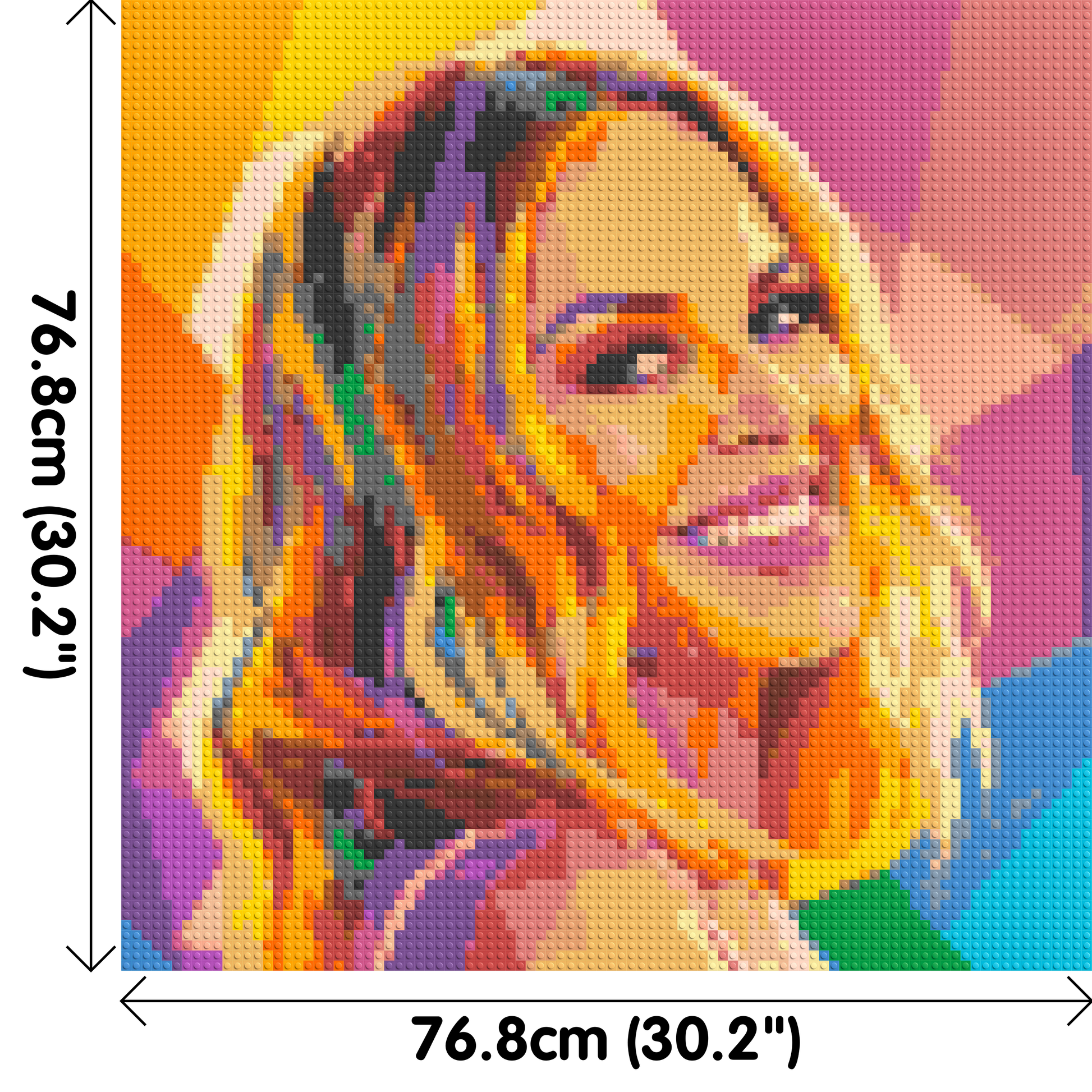 Kylie Minogue Over-the-Shoulder Smile Pop Art - Brick Art Mosaic Kit 4x4 dimensions
