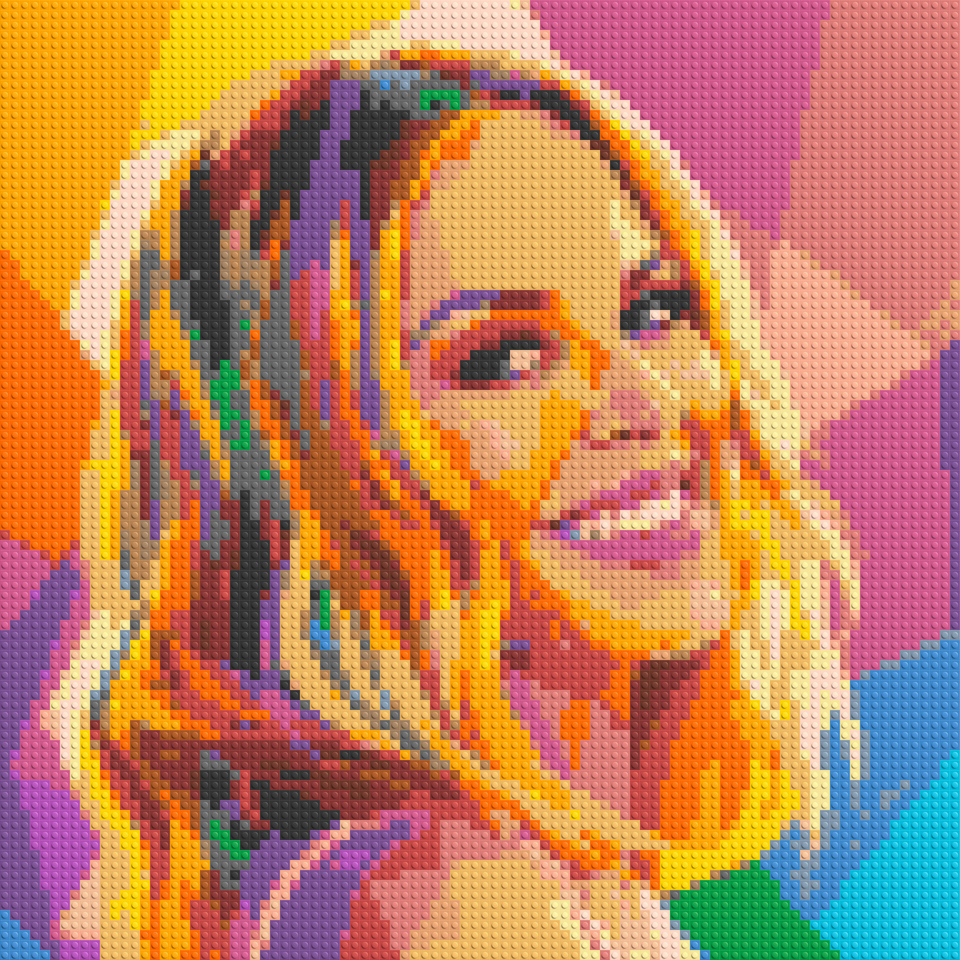Kylie Minogue Over-the-Shoulder Smile Pop Art - Brick Art Mosaic Kit 4x4 large