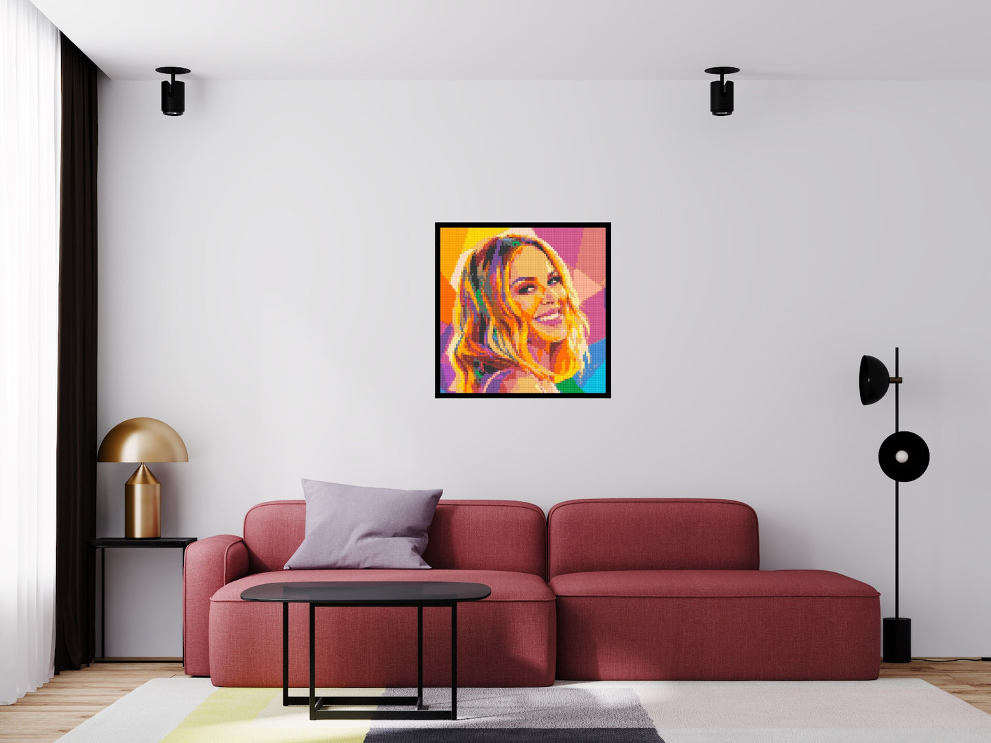 Kylie Minogue Over-the-Shoulder Smile Pop Art - Brick Art Mosaic Kit 4x4 large
