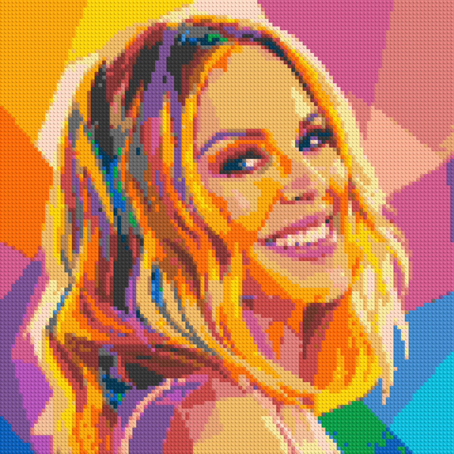 Kylie Minogue Over-the-Shoulder Smile Pop Art - Brick Art Mosaic Kit 5x5 large