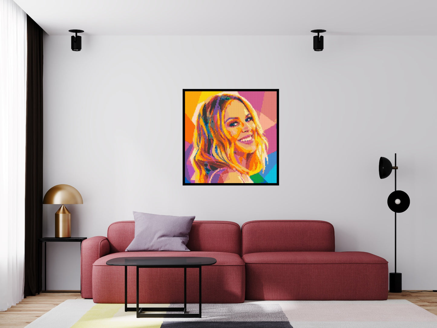 Kylie Minogue Over-the-Shoulder Smile Pop Art - Brick Art Mosaic Kit 5x5 large
