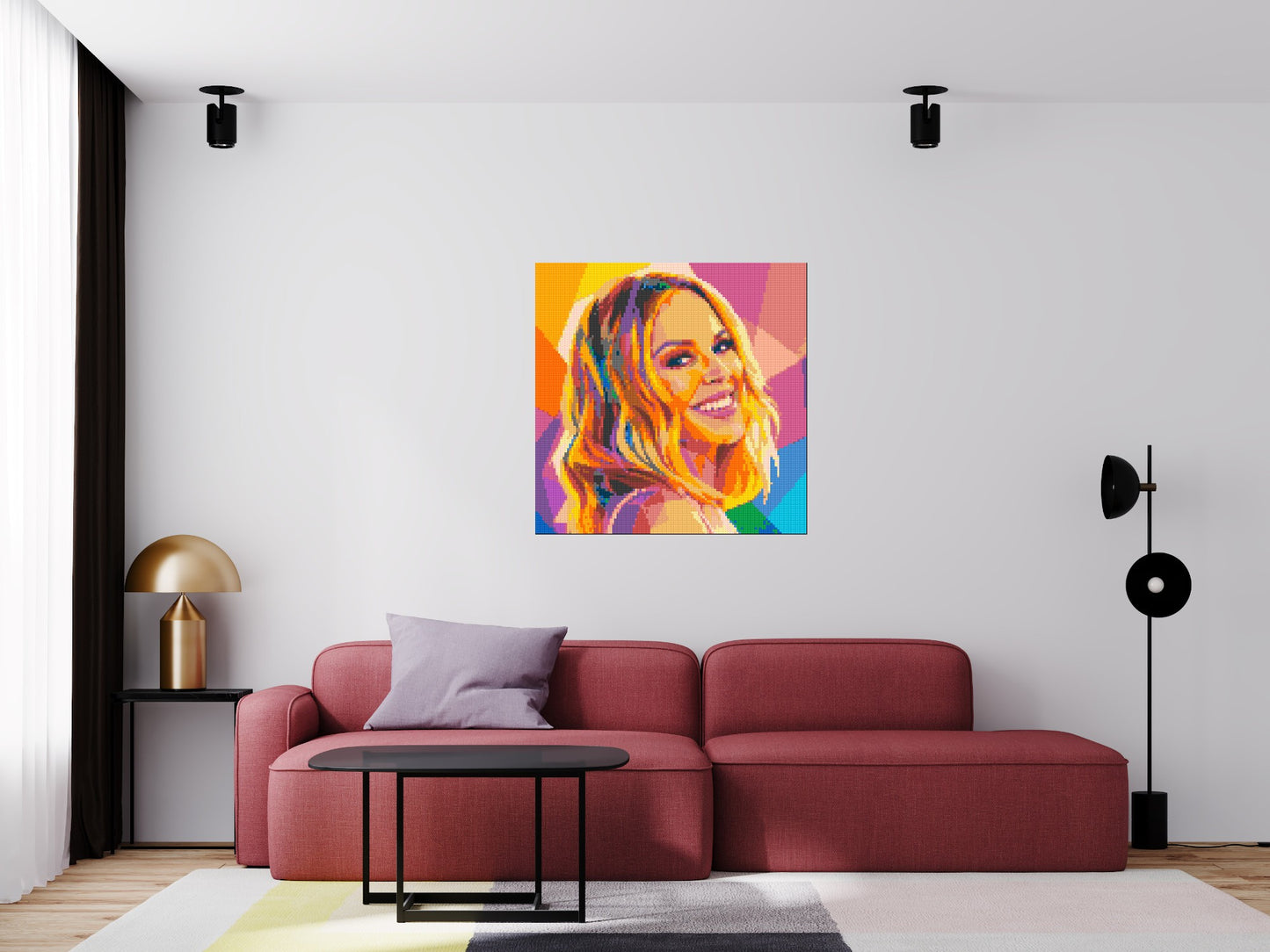 Kylie Minogue Over-the-Shoulder Smile Pop Art - Brick Art Mosaic Kit 5x5 large