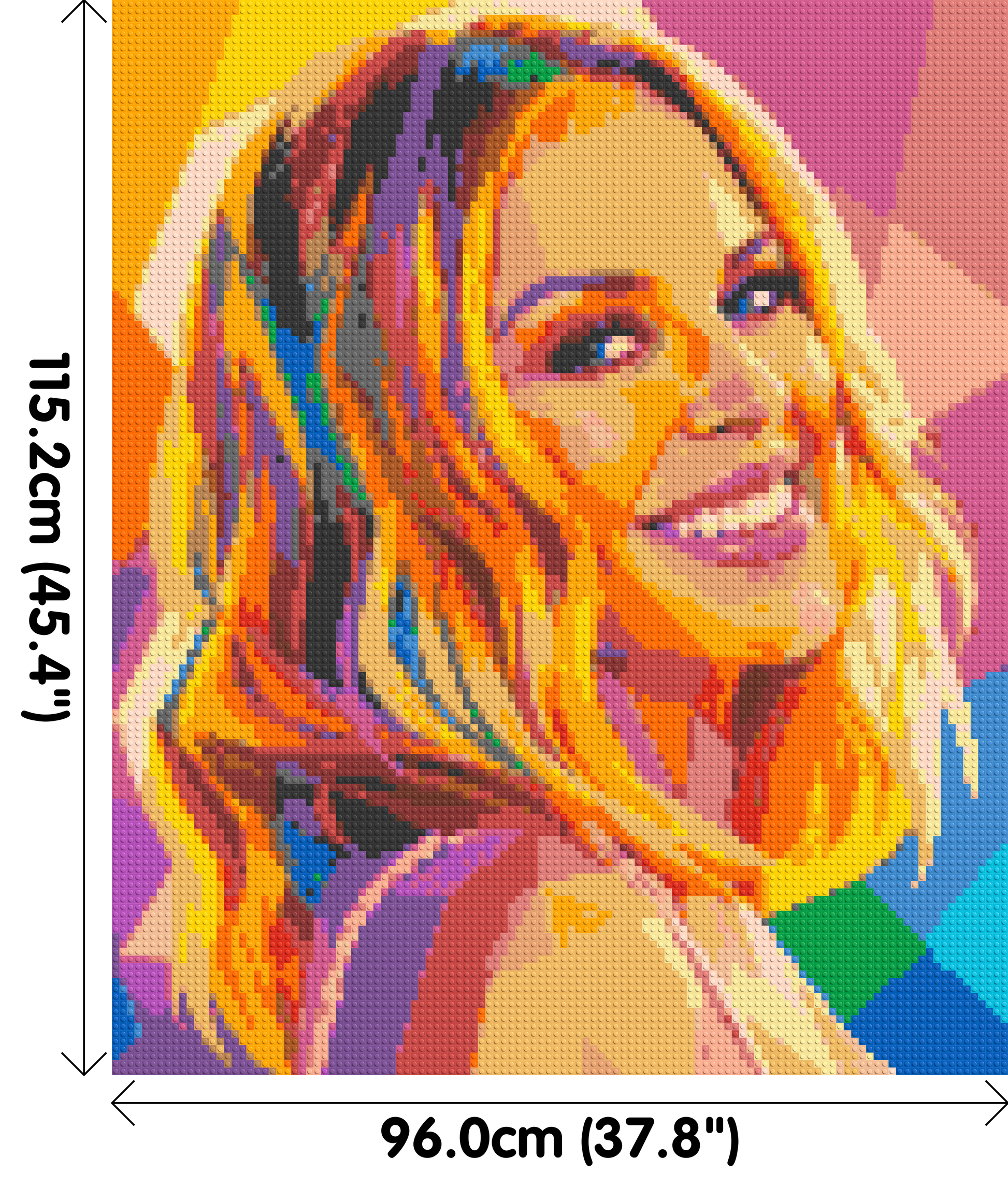 Kylie Minogue Over-the-Shoulder Smile Pop Art - Brick Art Mosaic Kit 5x6 dimensions