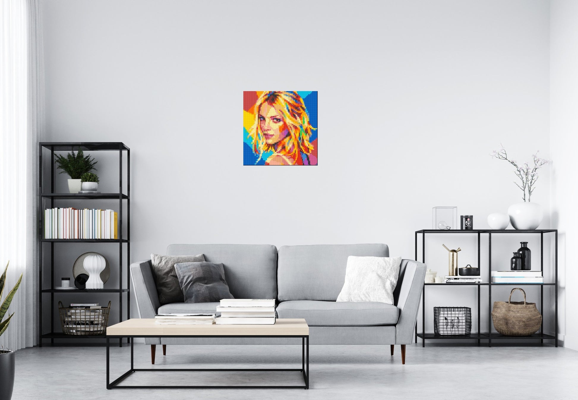Britney Spears Over-the-Shoulder Glance Pop Art - Brick Art Mosaic Kit 3x3 scene