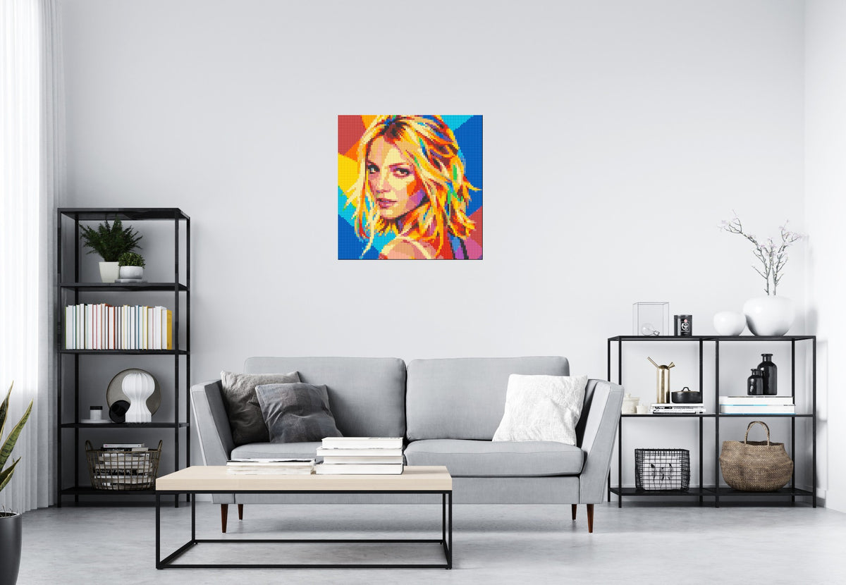 Britney Spears Over-the-Shoulder Glance Pop Art - Brick Art Mosaic Kit 4x4 scene