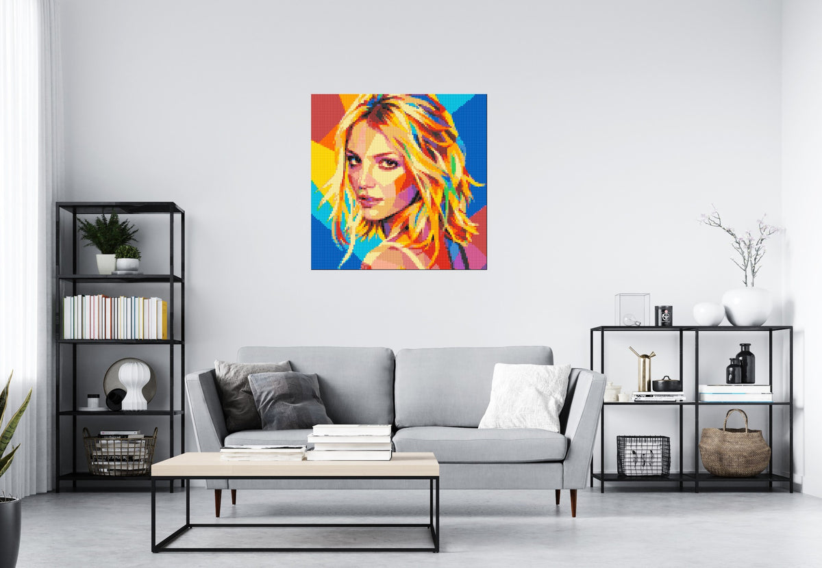 Britney Spears Over-the-Shoulder Glance Pop Art - Brick Art Mosaic Kit 5x5 scene