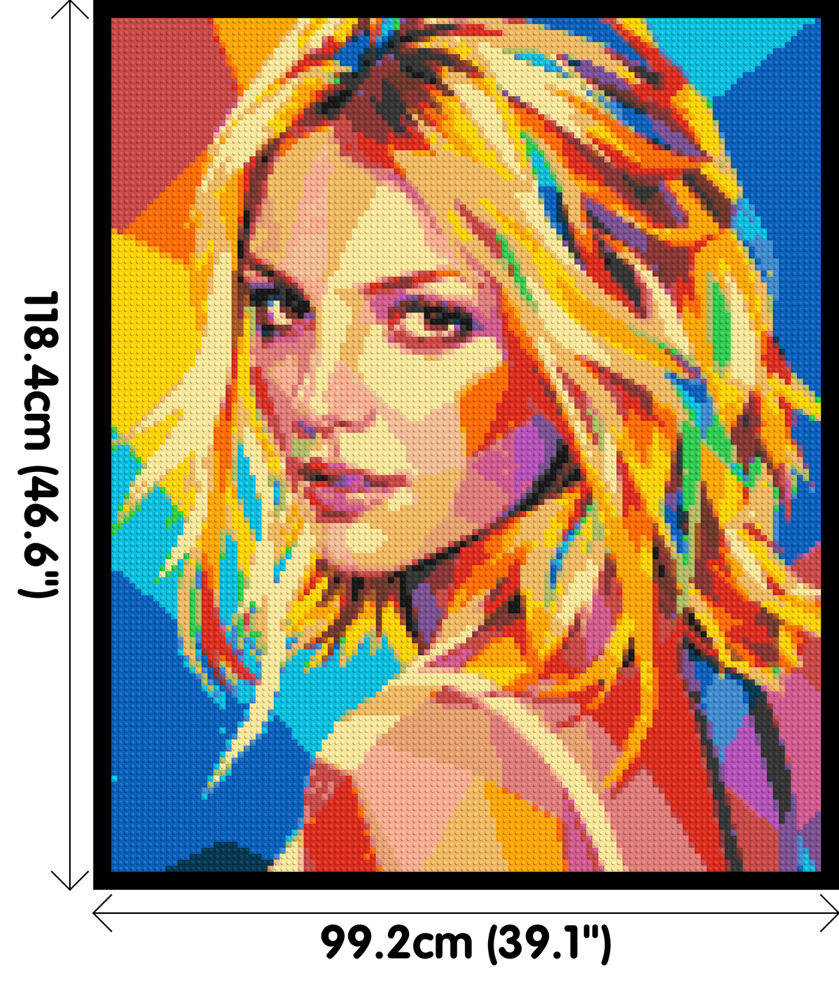 Britney Spears Over-the-Shoulder Glance Pop Art - Brick Art Mosaic Kit 5x6 dimensions with frame