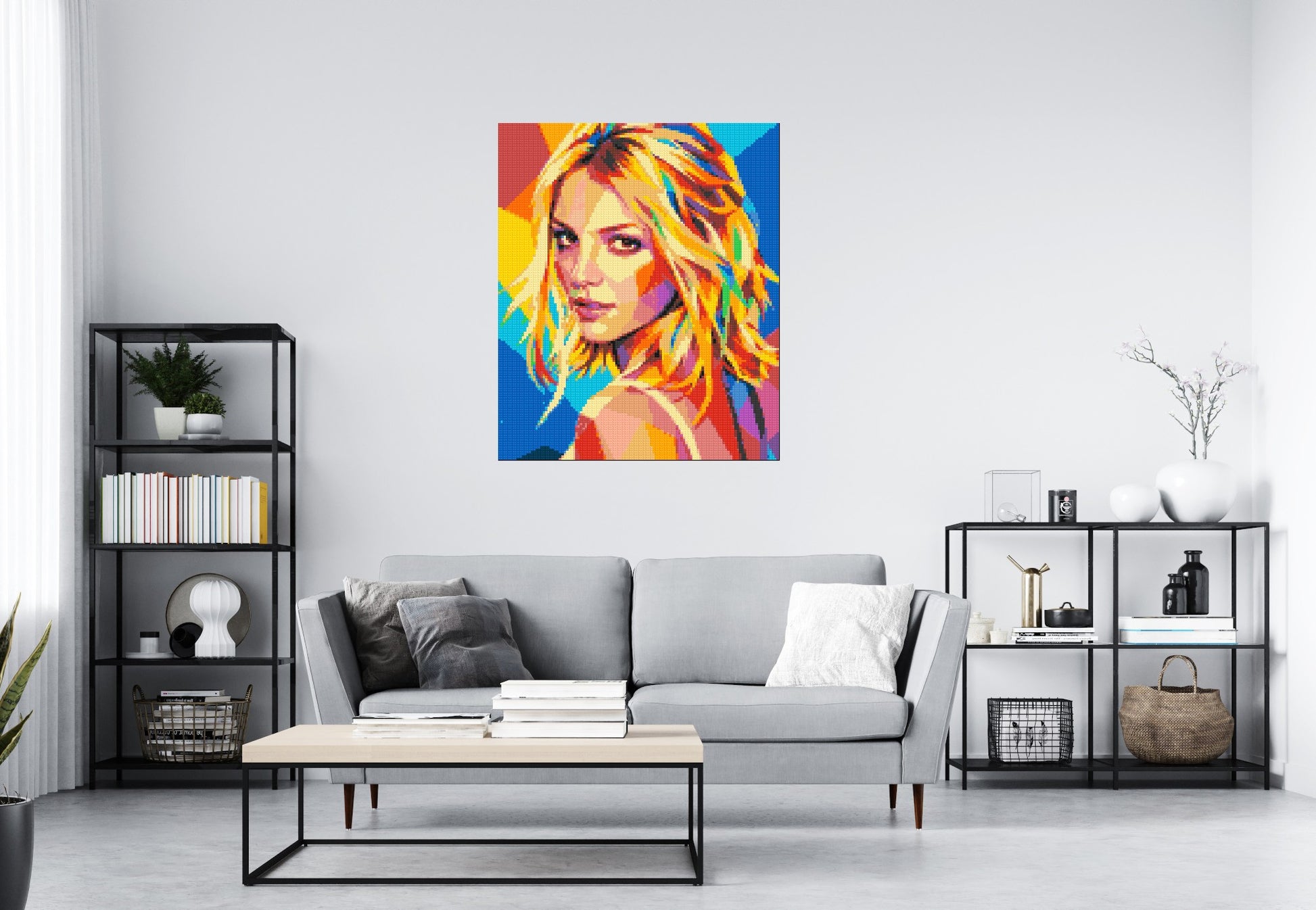 Britney Spears Over-the-Shoulder Glance Pop Art - Brick Art Mosaic Kit 5x6 scene
