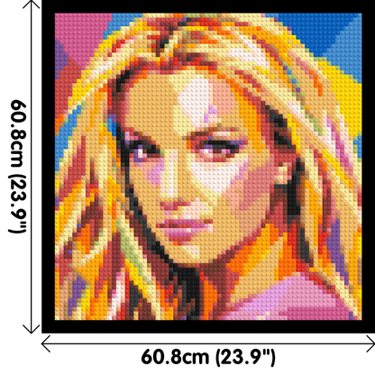 Britney Spears Portrait Pop Art - Brick Art Mosaic Kit 3x3 large