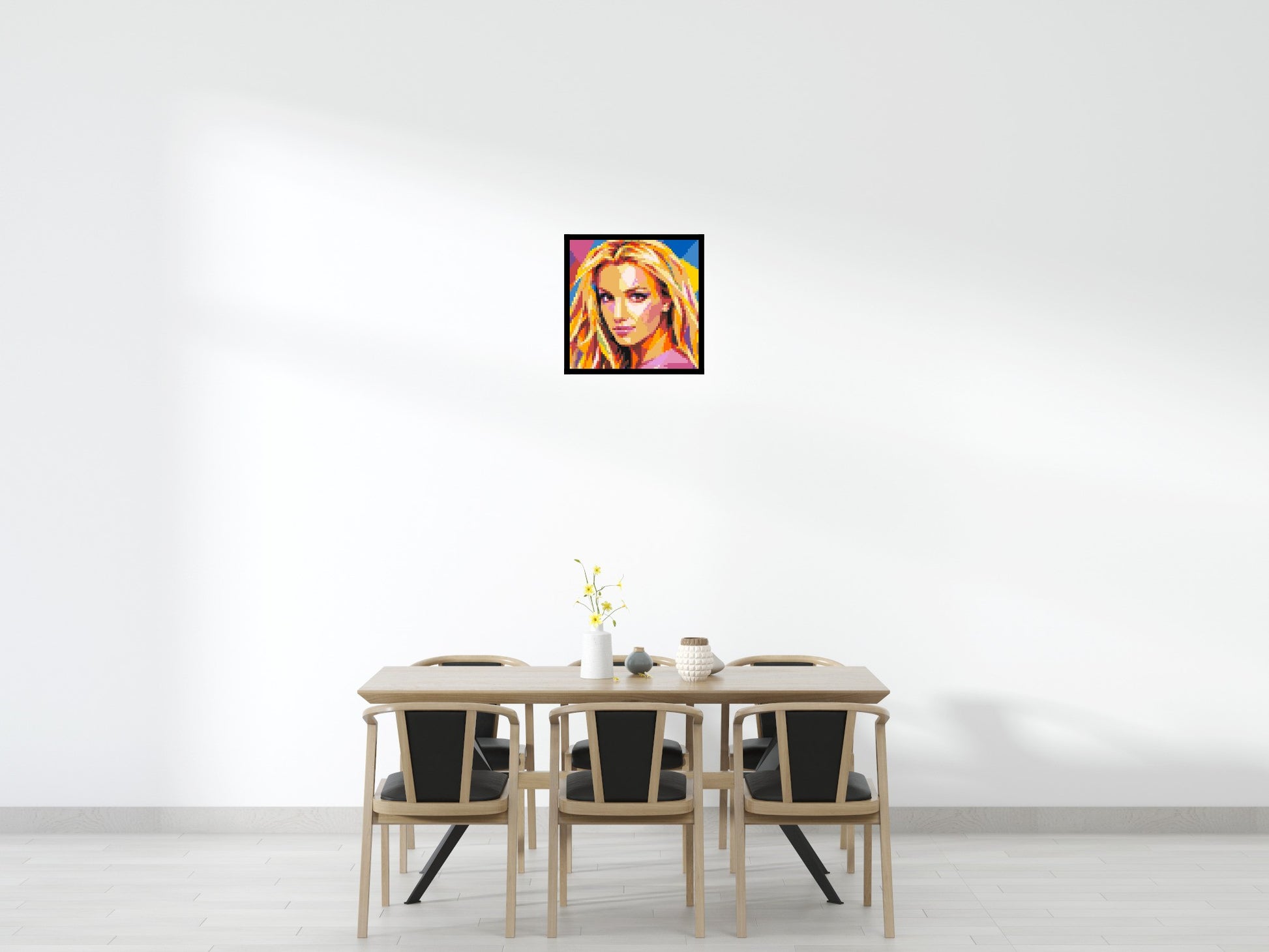 Britney Spears Portrait Pop Art - Brick Art Mosaic Kit 3x3 scene with frame