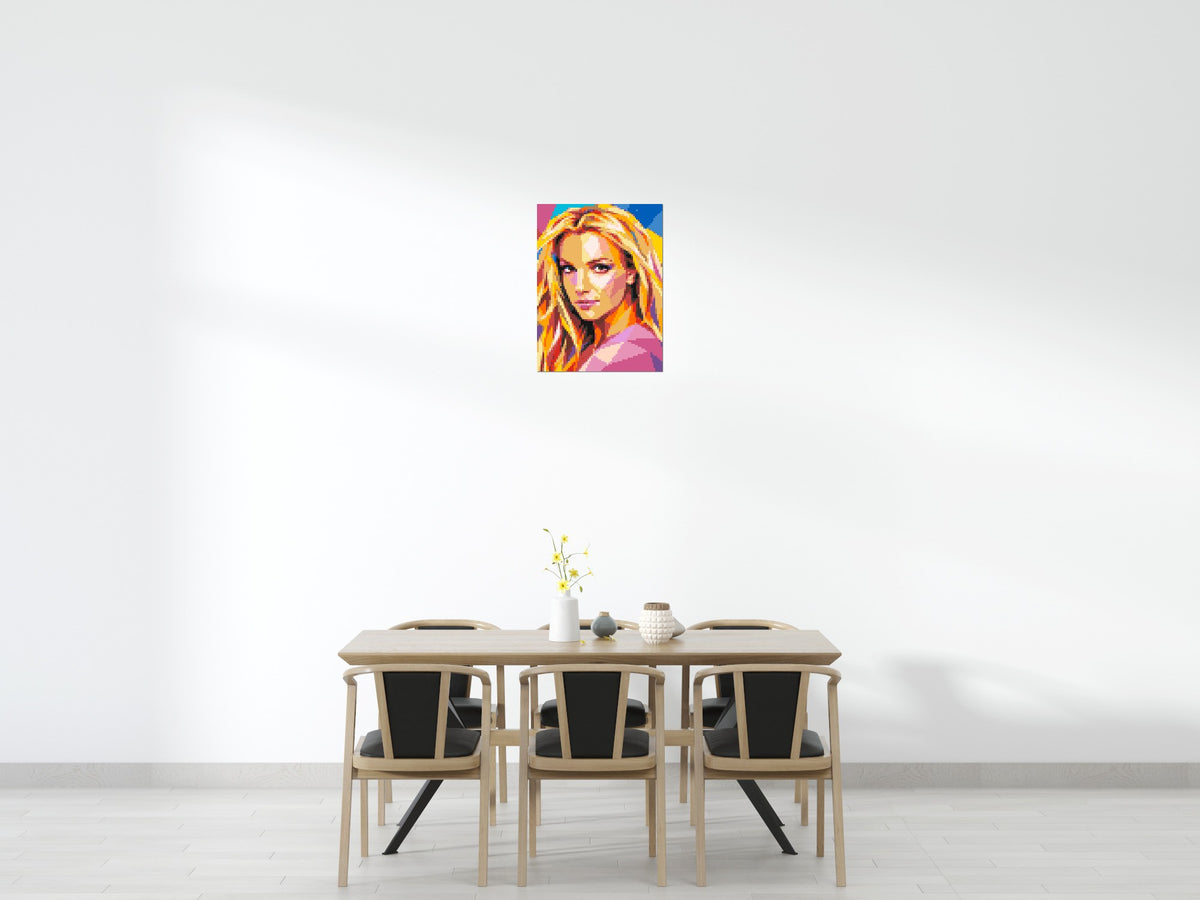 Britney Spears Portrait Pop Art - Brick Art Mosaic Kit 3x4 large