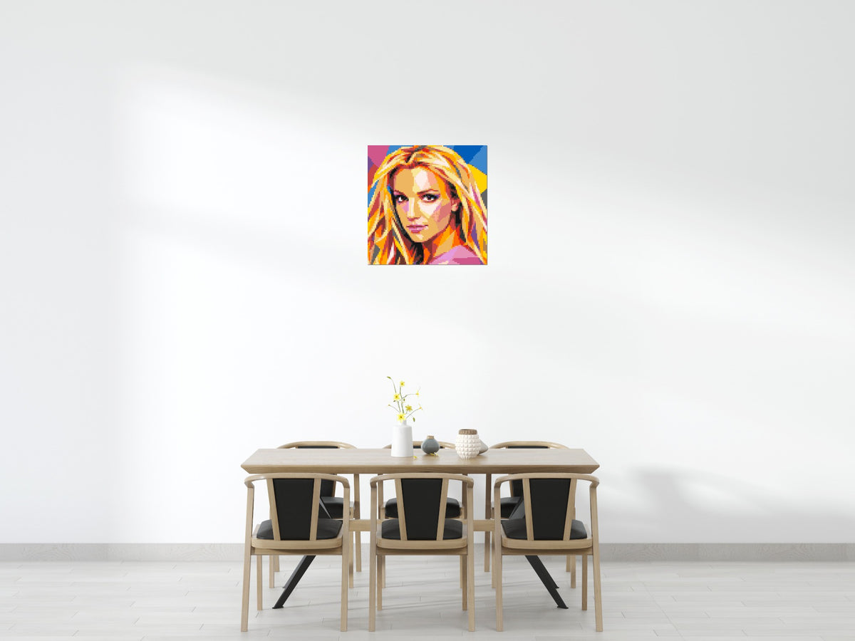 Britney Spears Portrait Pop Art - Brick Art Mosaic Kit 4x4 scene