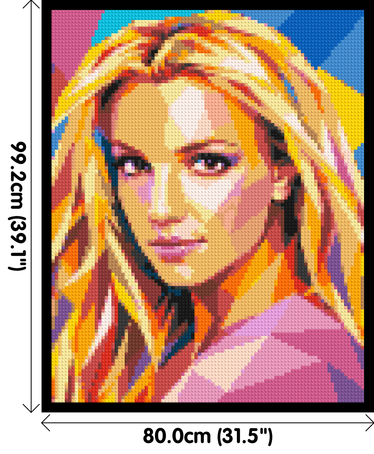 Britney Spears Portrait Pop Art - Brick Art Mosaic Kit 4x5 dimensions with frame
