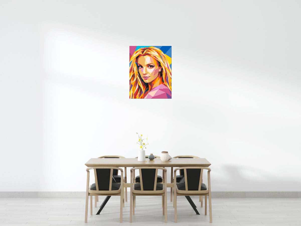 Britney Spears Portrait Pop Art - Brick Art Mosaic Kit 4x5 large