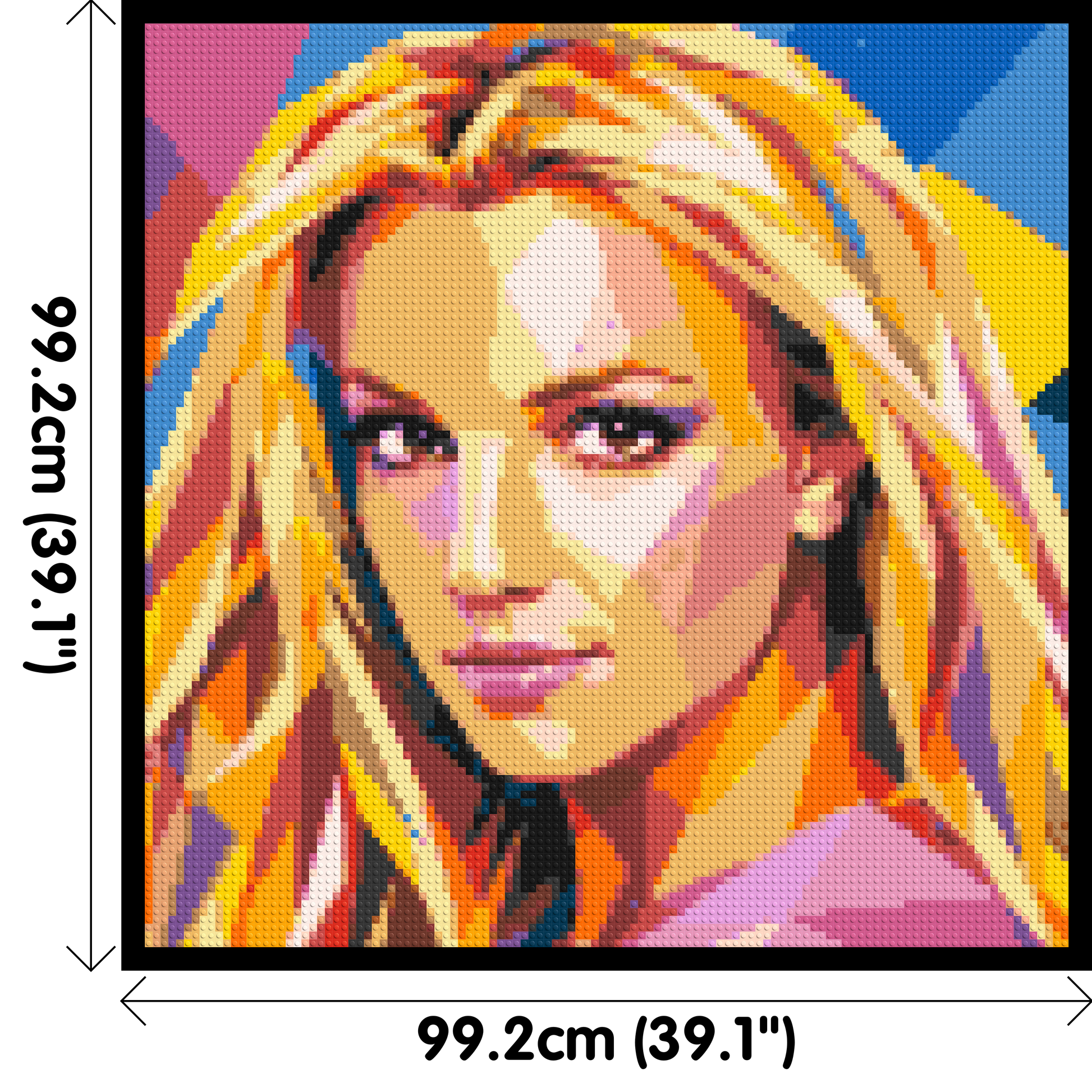 Britney Spears Portrait Pop Art - Brick Art Mosaic Kit 5x5 dimensions with frame
