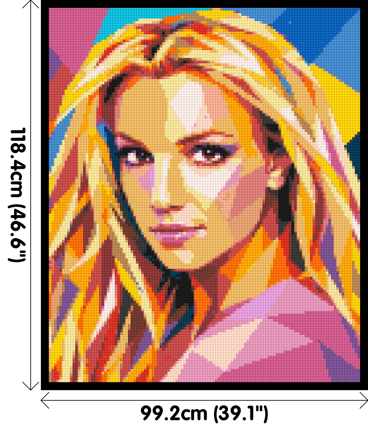 Britney Spears Portrait Pop Art - Brick Art Mosaic Kit 5x6 dimensions with frame