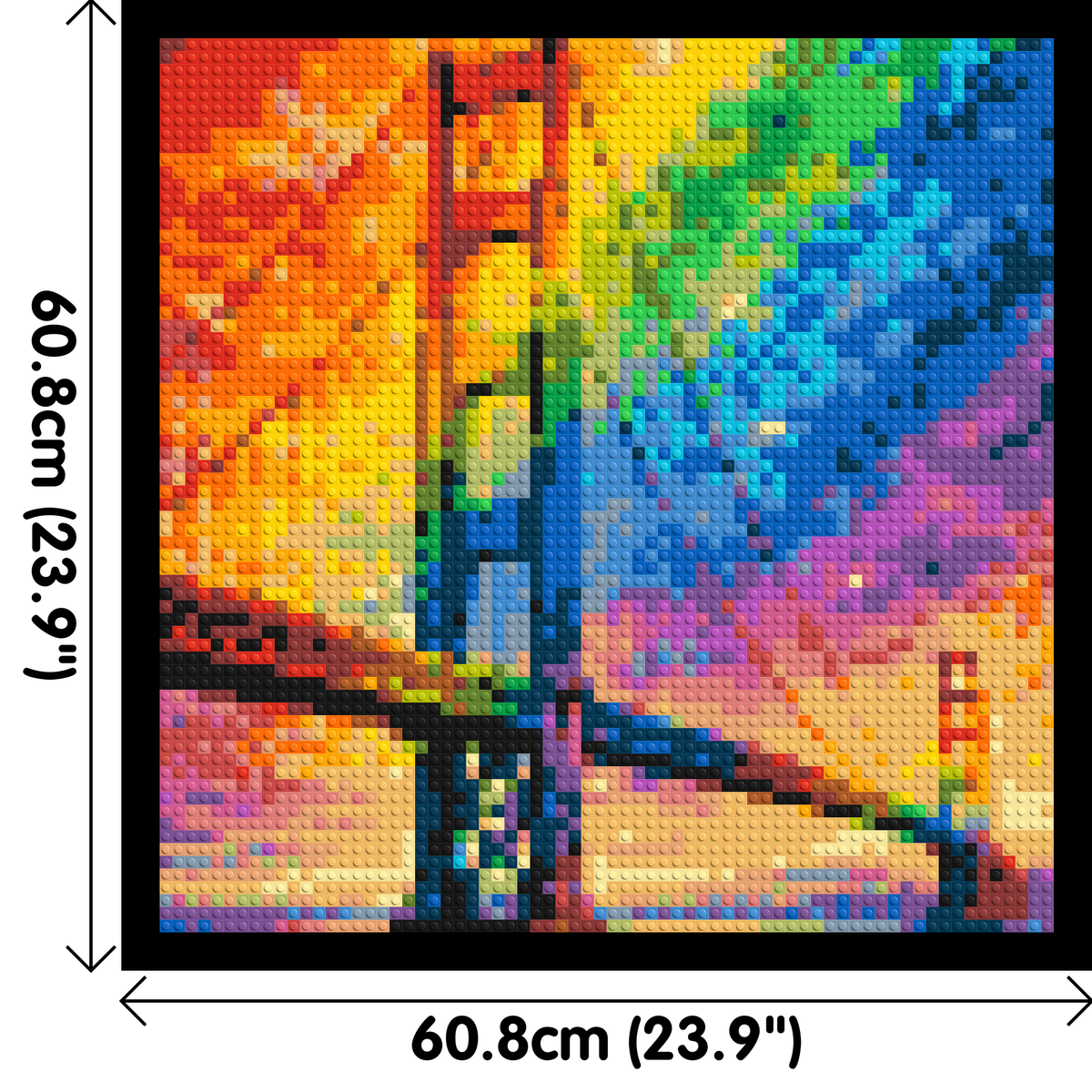 San Francisco Golden Gate Bridge Vibrant Post-Impressionist - Brick Art Mosaic Kit 3x3 dimensions with frame