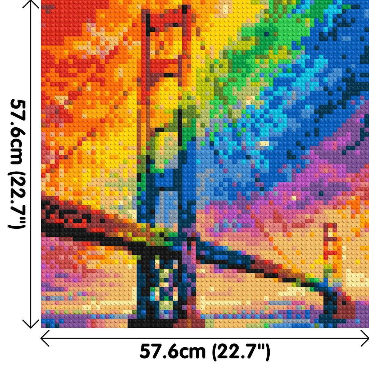 San Francisco Golden Gate Bridge Vibrant Post-Impressionist - Brick Art Mosaic Kit 3x3 large