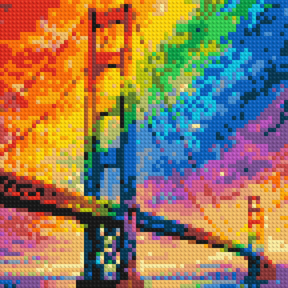 San Francisco Golden Gate Bridge Vibrant Post-Impressionist - Brick Art Mosaic Kit 3x3 large