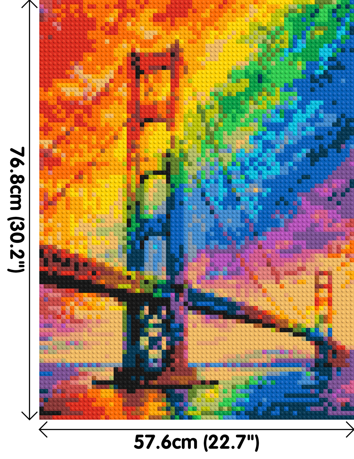 San Francisco Golden Gate Bridge Vibrant Post-Impressionist - Brick Art Mosaic Kit 3x4 dimensions