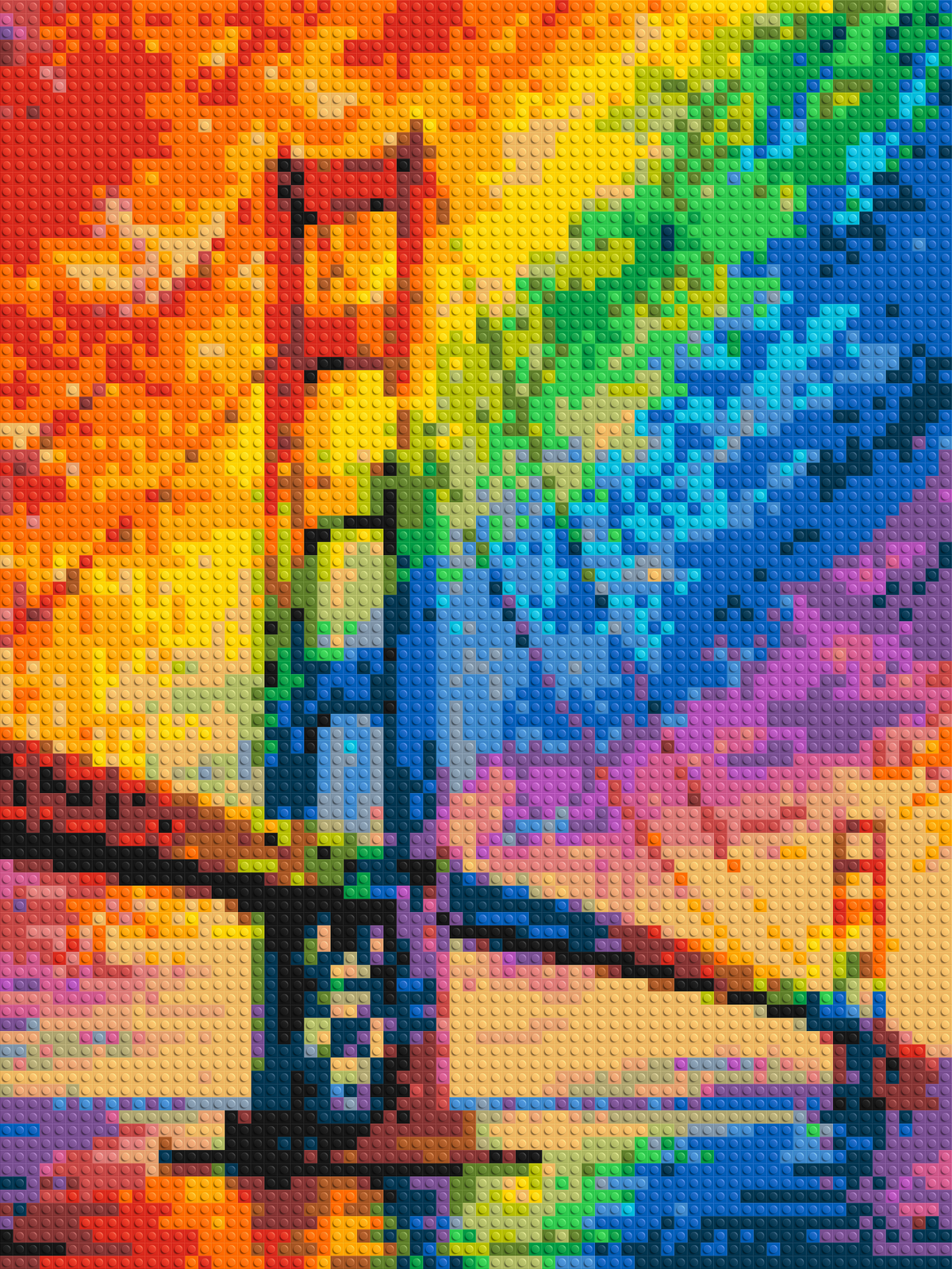San Francisco Golden Gate Bridge Vibrant Post-Impressionist - Brick Art Mosaic Kit 3x4 large