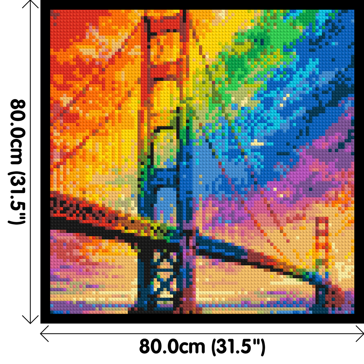 San Francisco Golden Gate Bridge Vibrant Post-Impressionist - Brick Art Mosaic Kit 4x4 large