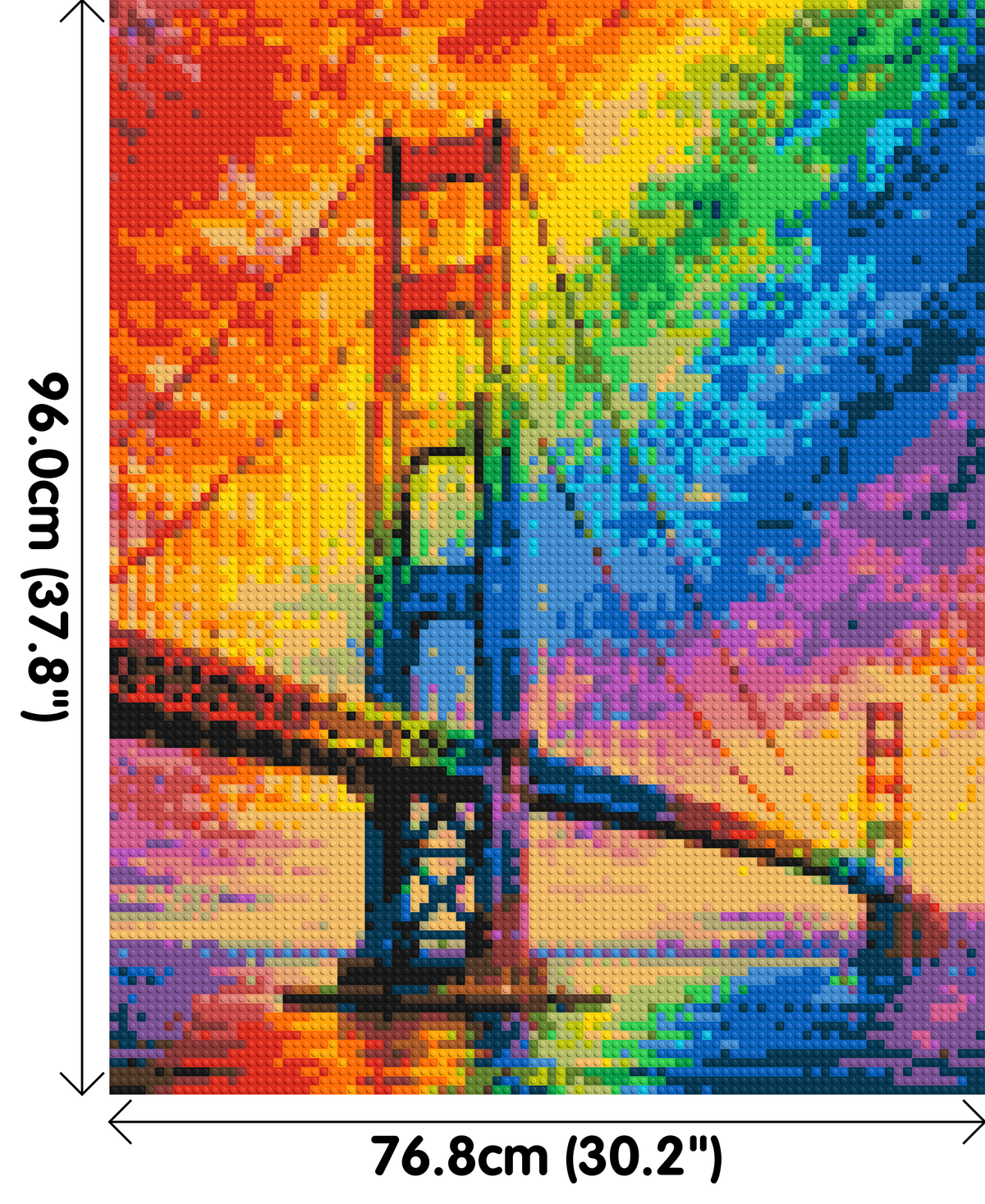 San Francisco Golden Gate Bridge Vibrant Post-Impressionist - Brick Art Mosaic Kit 4x5 dimensions
