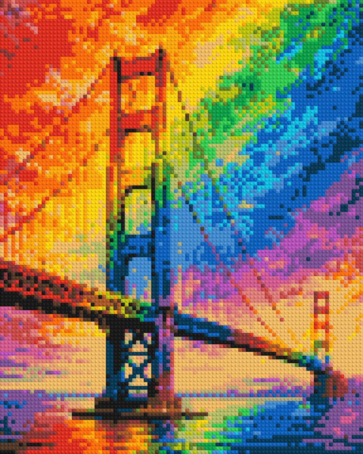 San Francisco Golden Gate Bridge Vibrant Post-Impressionist - Brick Art Mosaic Kit 4x5 large