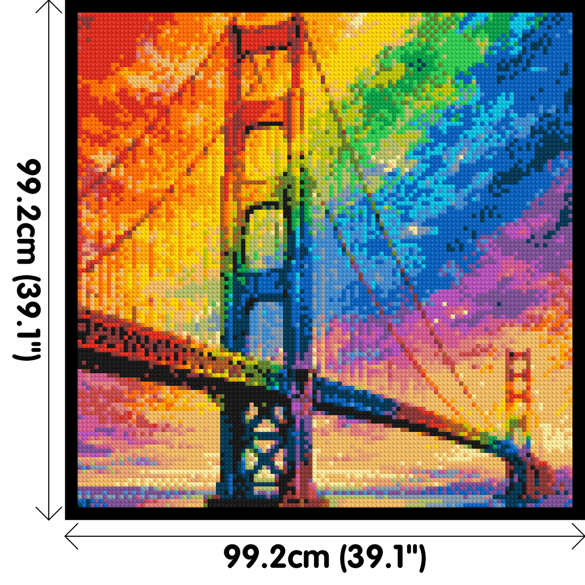 San Francisco Golden Gate Bridge Vibrant Post-Impressionist - Brick Art Mosaic Kit 5x5 dimensions with frame