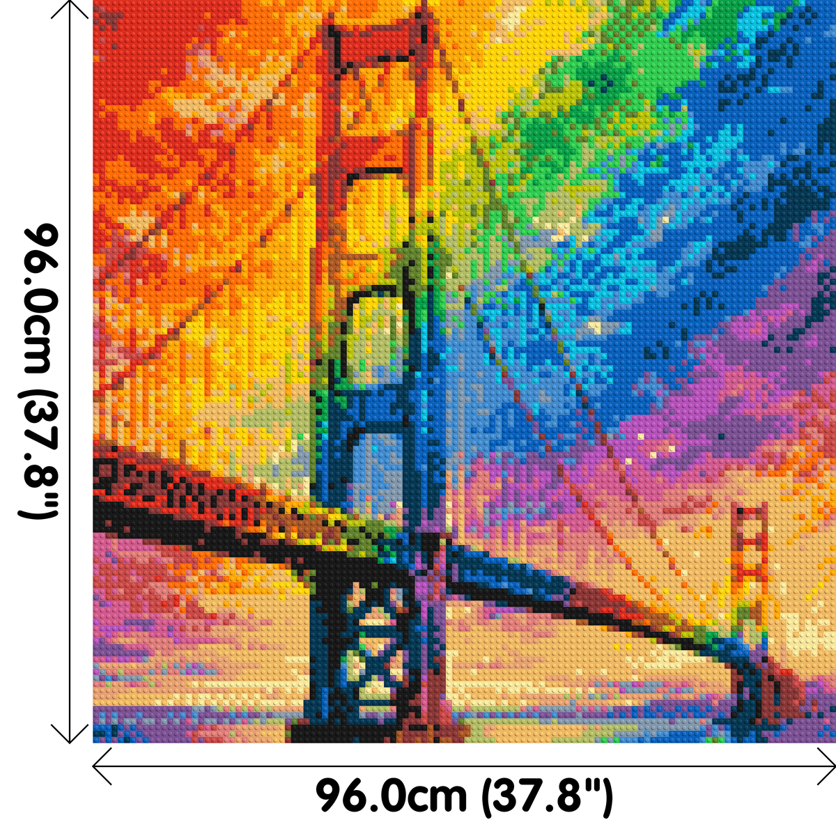 San Francisco Golden Gate Bridge Vibrant Post-Impressionist - Brick Art Mosaic Kit 5x5 large