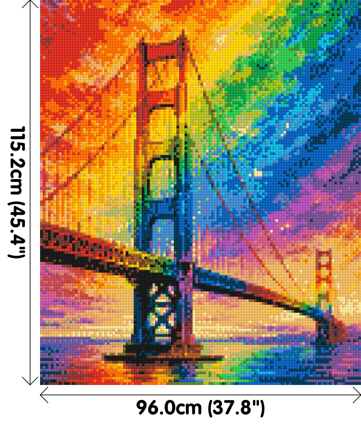 San Francisco Golden Gate Bridge Vibrant Post-Impressionist - Brick Art Mosaic Kit 5x6 large