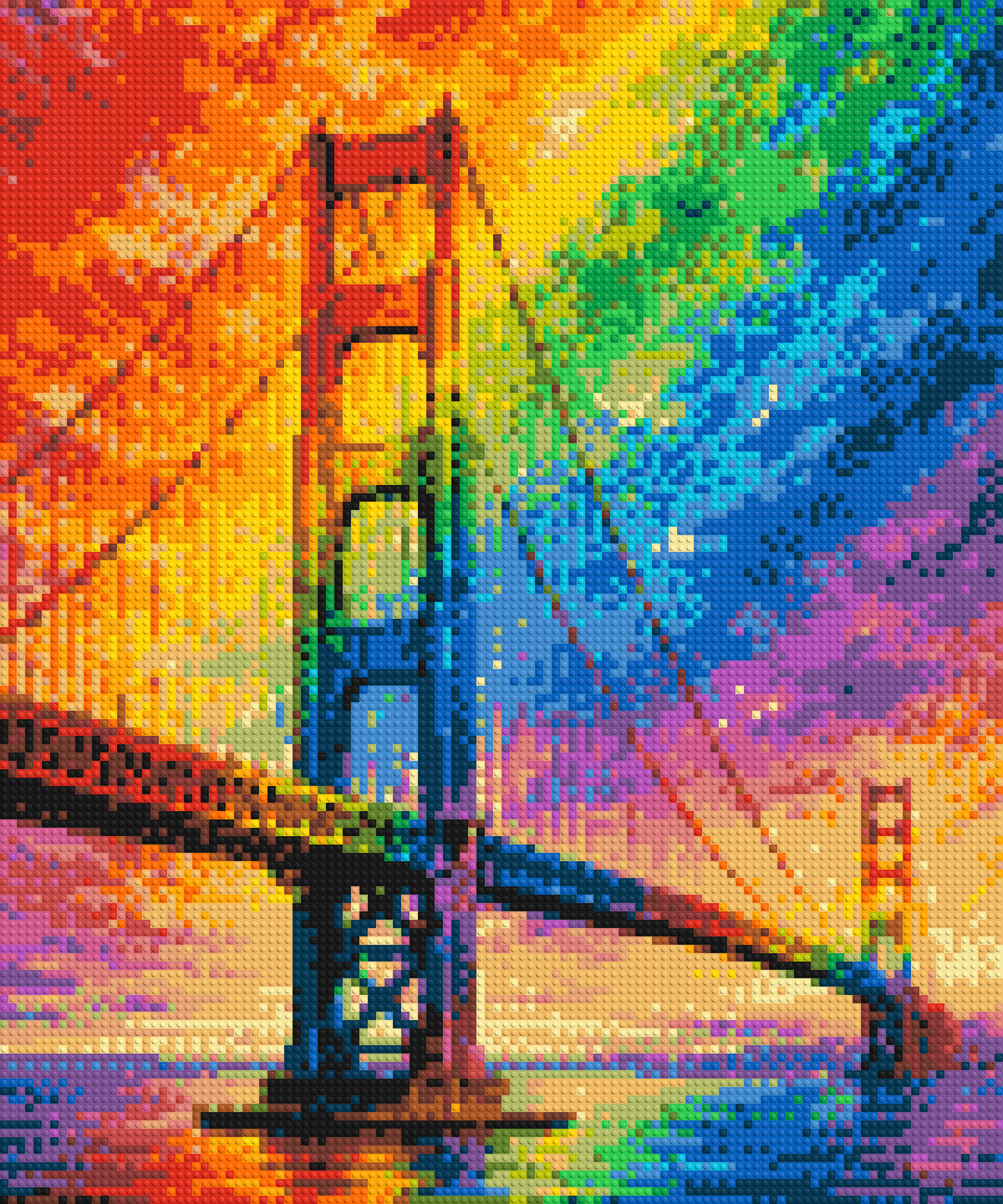 San Francisco Golden Gate Bridge Vibrant Post-Impressionist - Brick Art Mosaic Kit 5x6 large
