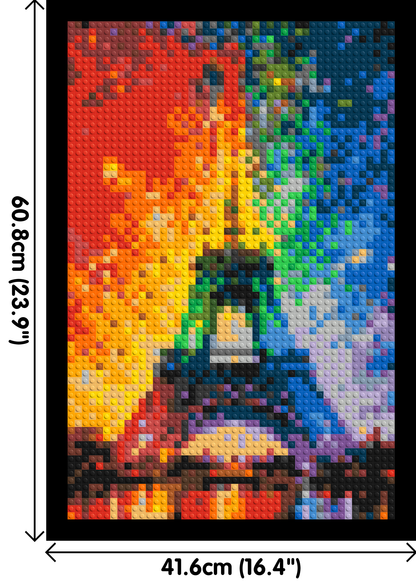 Paris Eiffel Tower Vibrant Post-Impressionist - Brick Art Mosaic Kit 2x3 large