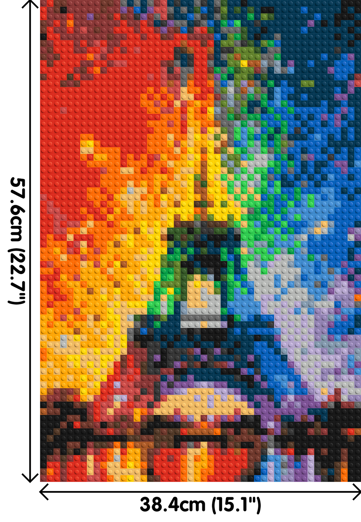 Paris Eiffel Tower Vibrant Post-Impressionist - Brick Art Mosaic Kit 2x3 dimensions