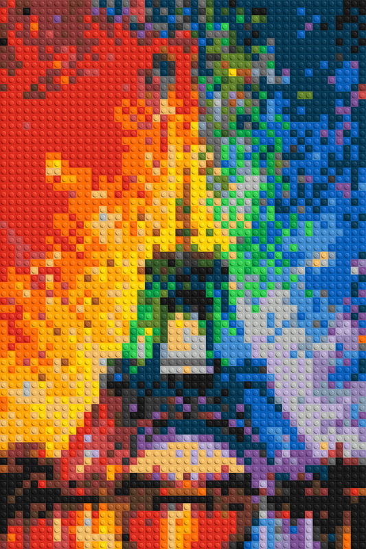 Paris Eiffel Tower Vibrant Post-Impressionist - Brick Art Mosaic Kit 2x3 large